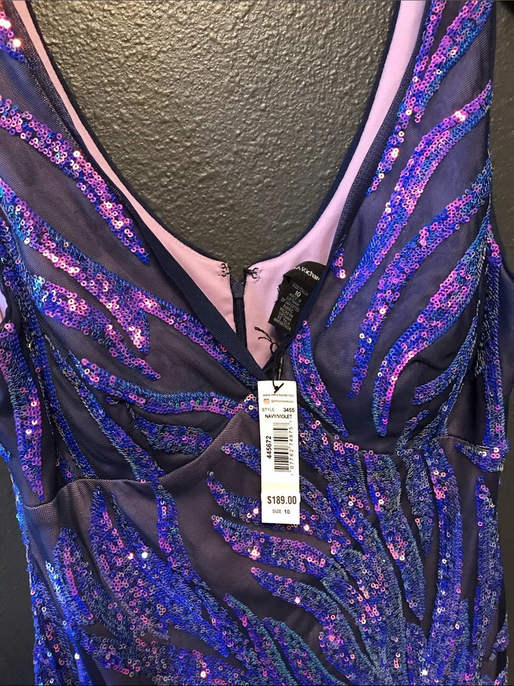 R&M Richards Purple Sequin Evening Gown - Picture 3 of 3